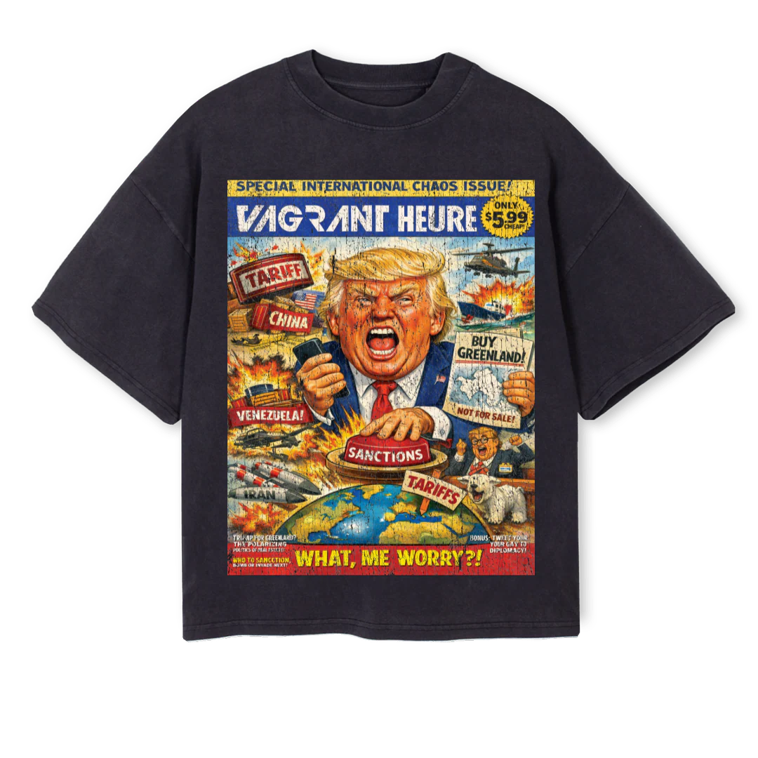 INTERNATIONALCHAOS Vintage Black Oversized Boxy Tee.