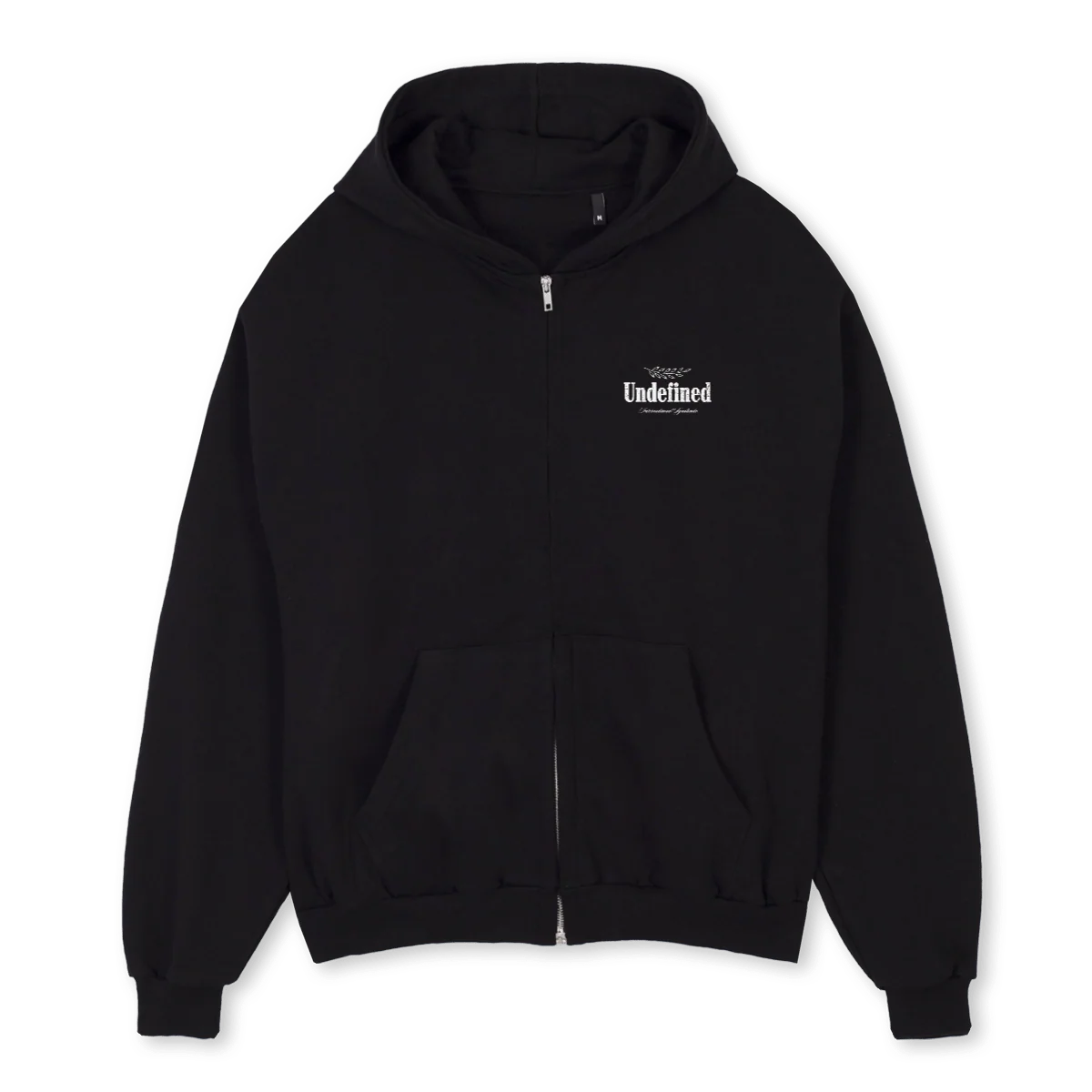 INTERNATIONALSYND Black Oversized Zipped Hoodie.