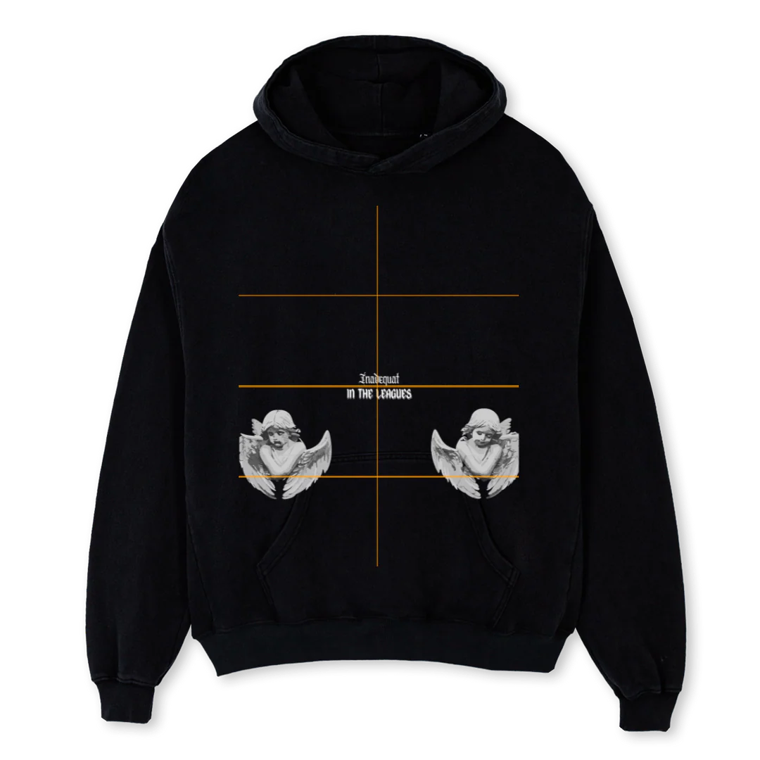 INTHELEAGUESTEE Black Oversized Hoodie.