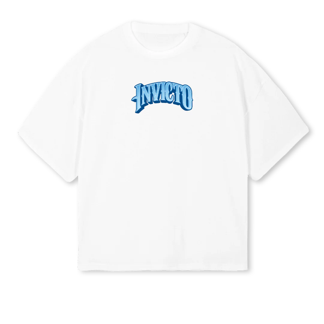 INVICTOS White Oversized Boxy Tee.