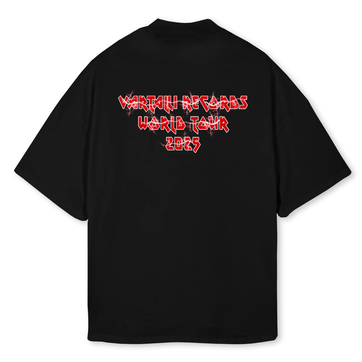 IRONMAIDENTEE Black Oversized Mock Neck Tee. - Image 2