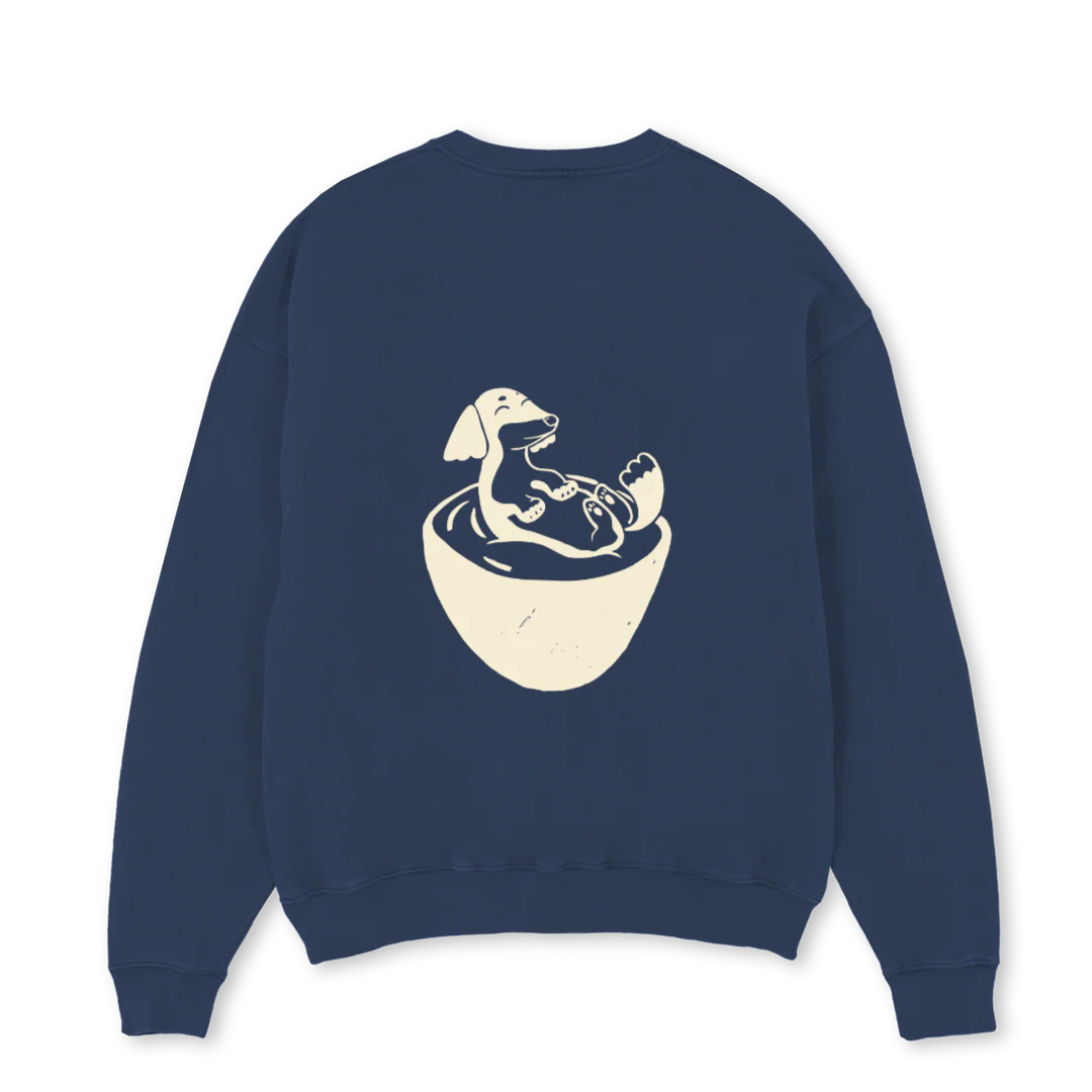 IRWIN DARK Navy Blue Oversized Crewneck Sweater. - Image 2