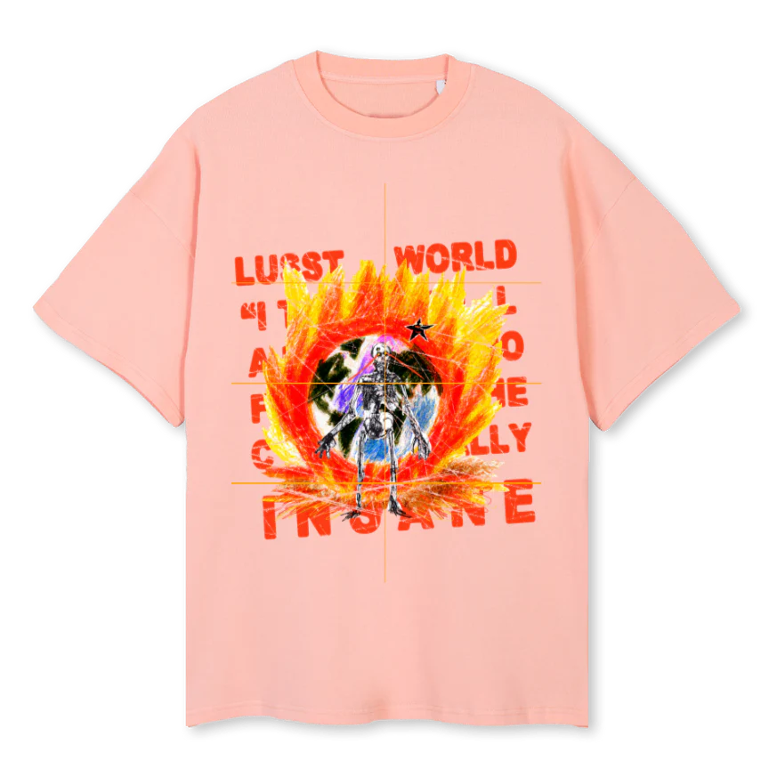 ITS ALL ART  LW Pink Clay Oversized Tee.
