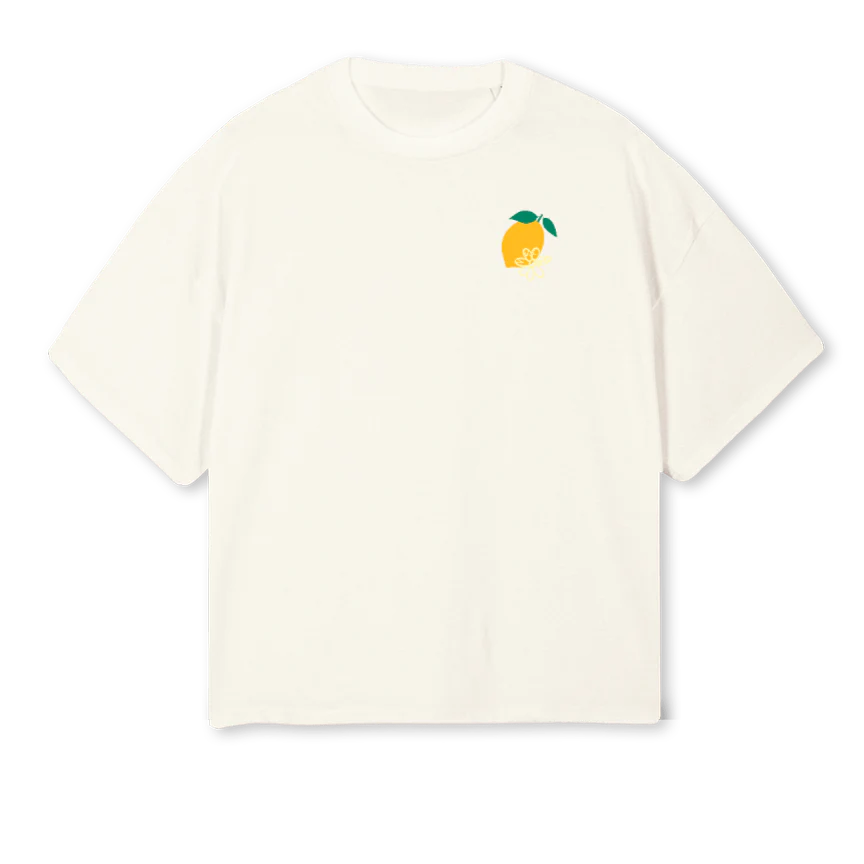 JAUNE CITRON  Cream Oversized Boxy Tee.