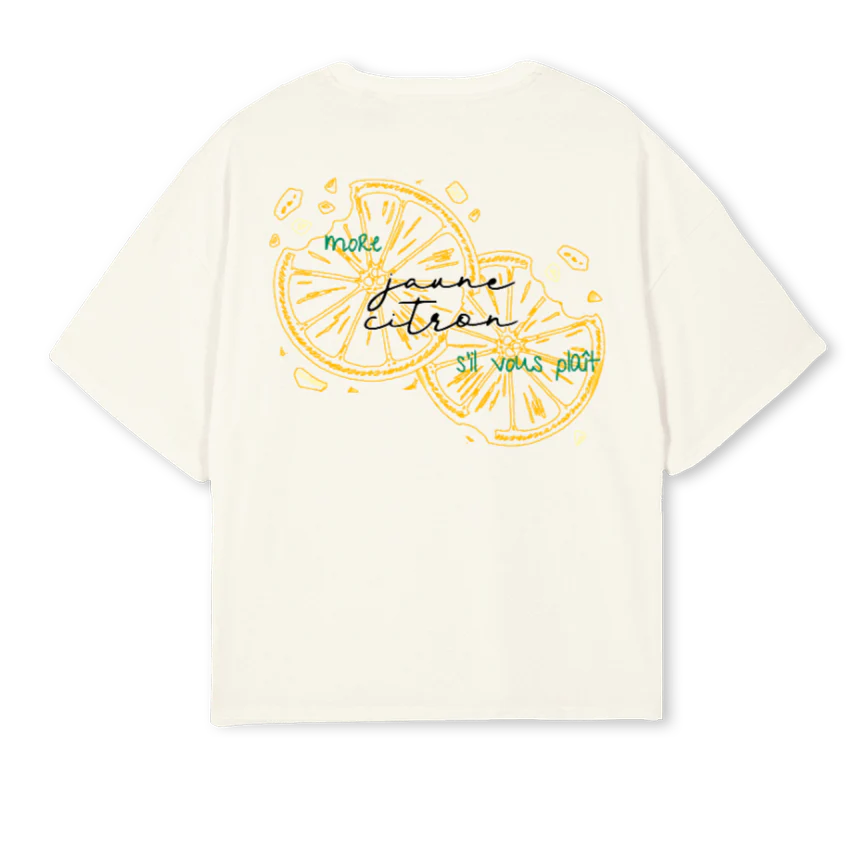 JAUNE CITRON Cream Oversized Boxy Tee. - Image 2