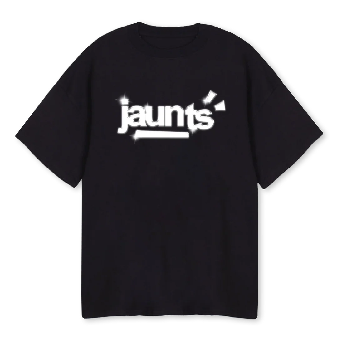 JAUNTS CHROME  Black Oversized Tee.