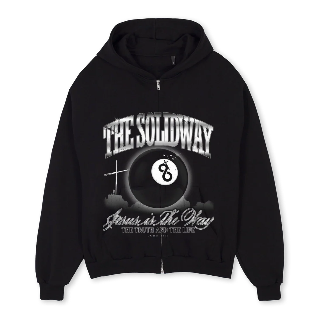 JBC Black Oversized Zipped Hoodie.