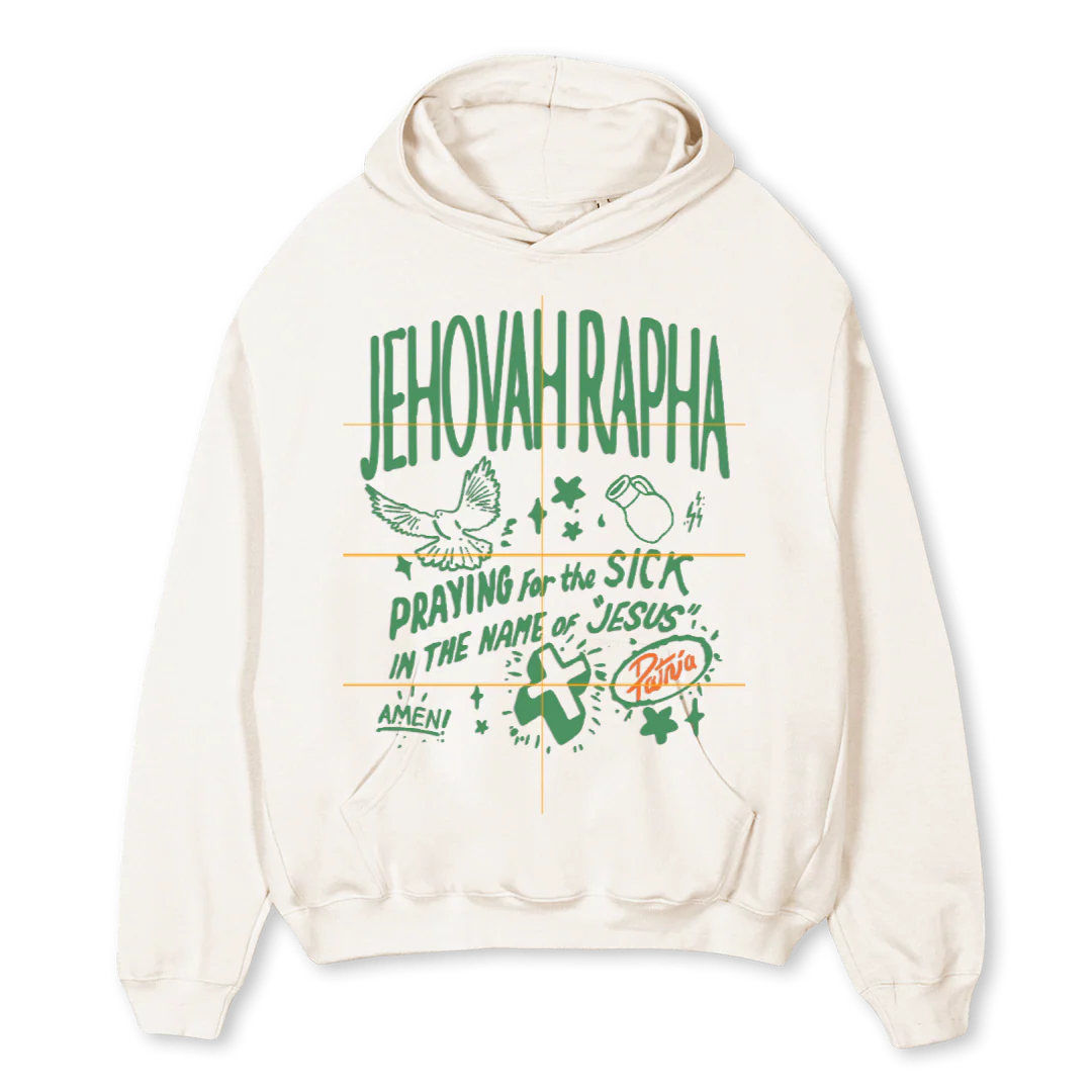 JEHOVAHOODIE Vintage White Oversized Hoodie.