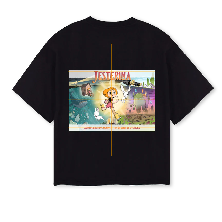 JESTERINA_2 Black Oversized Boxy Tee. - Image 2