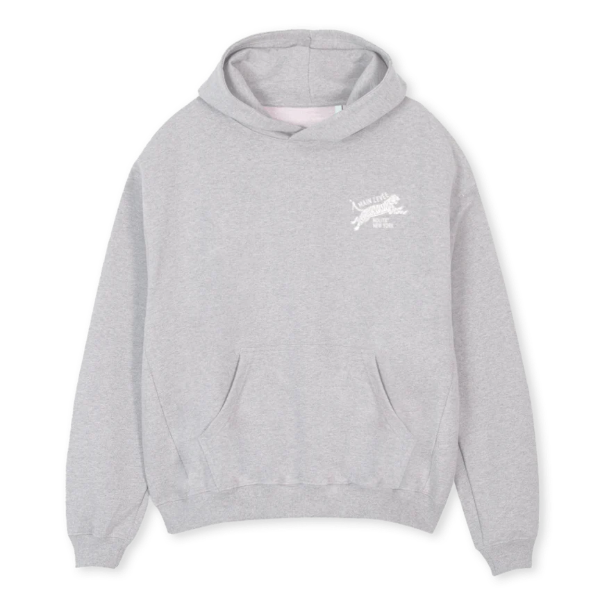 AMLCHINATOWNTIGER_LG Light Grey Marl Oversized Hoodie.