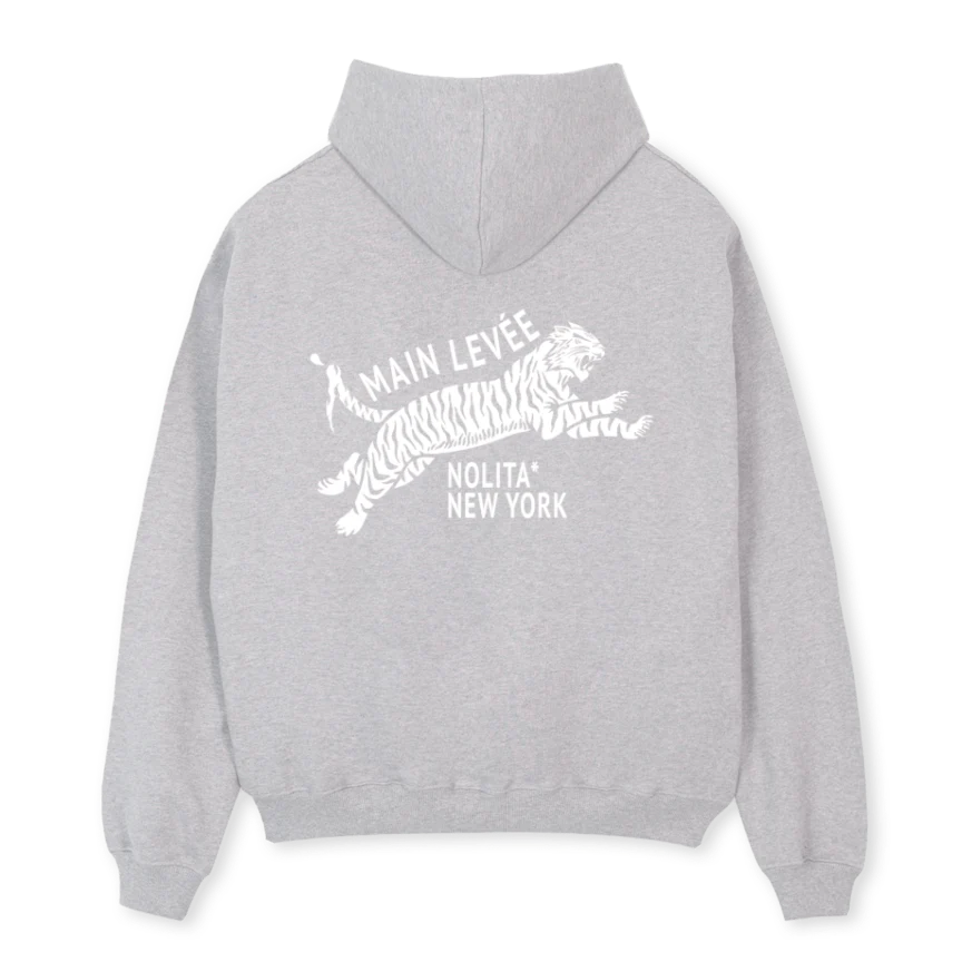 AMLCHINATOWNTIGER_LG Light Grey Marl Oversized Hoodie. - Image 2