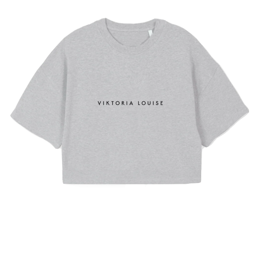 VLCROPFINAL_LG Light Grey Marl Cropped Oversized Tee.