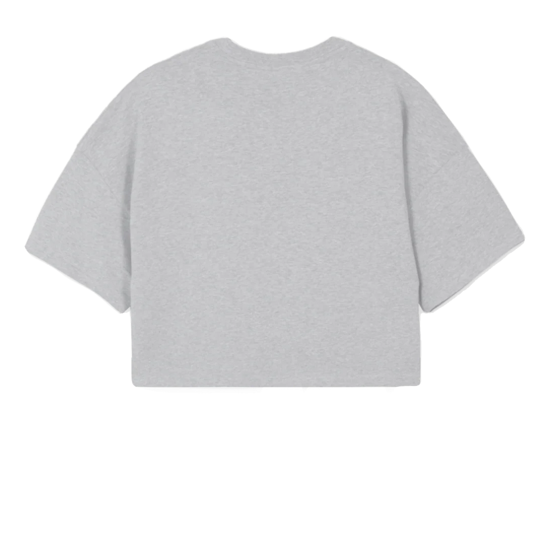 VLCROPFINAL_LG Light Grey Marl Cropped Oversized Tee. - Image 2