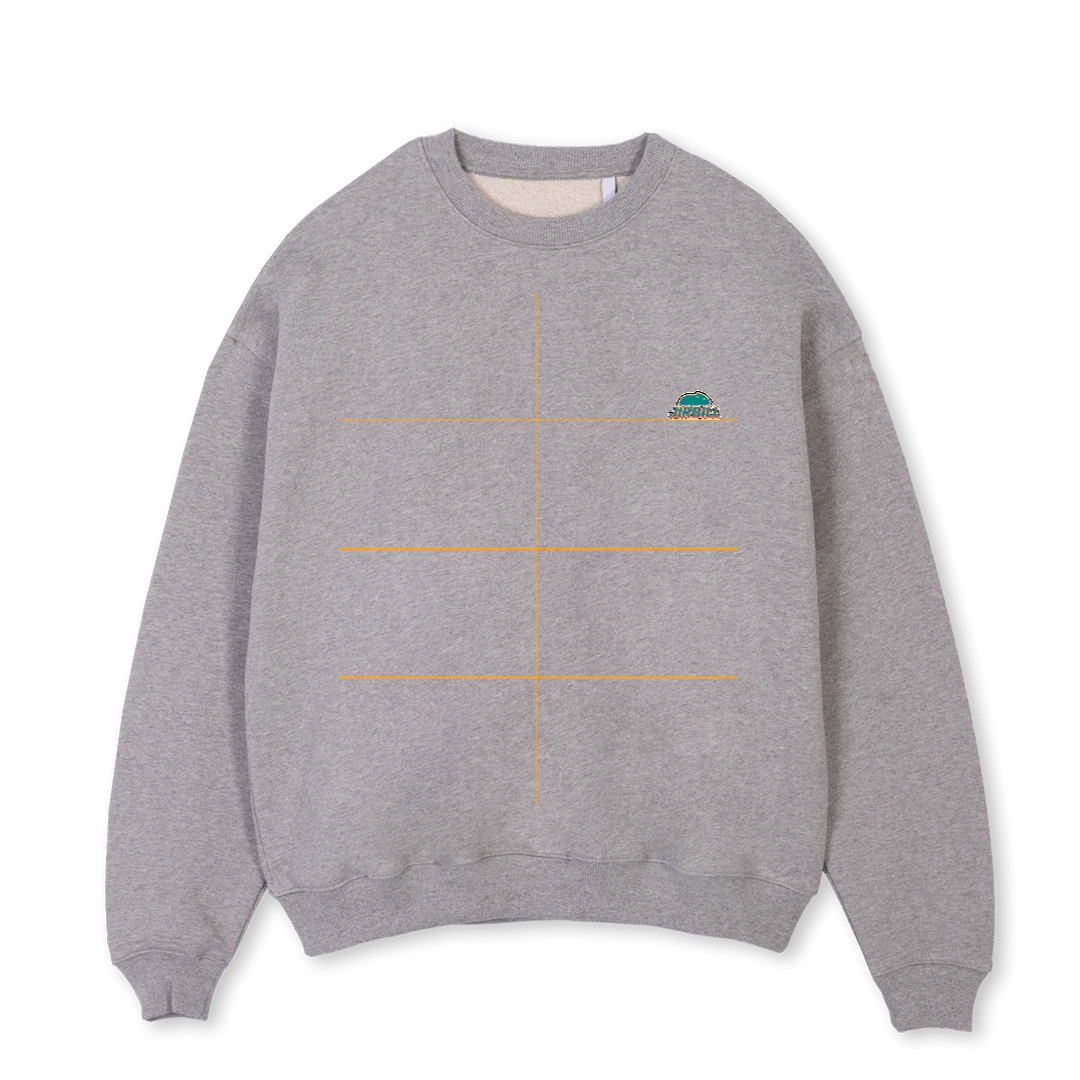 JIRBILL SWEATSHIRT Grey Marl Oversized Crewneck Sweater.