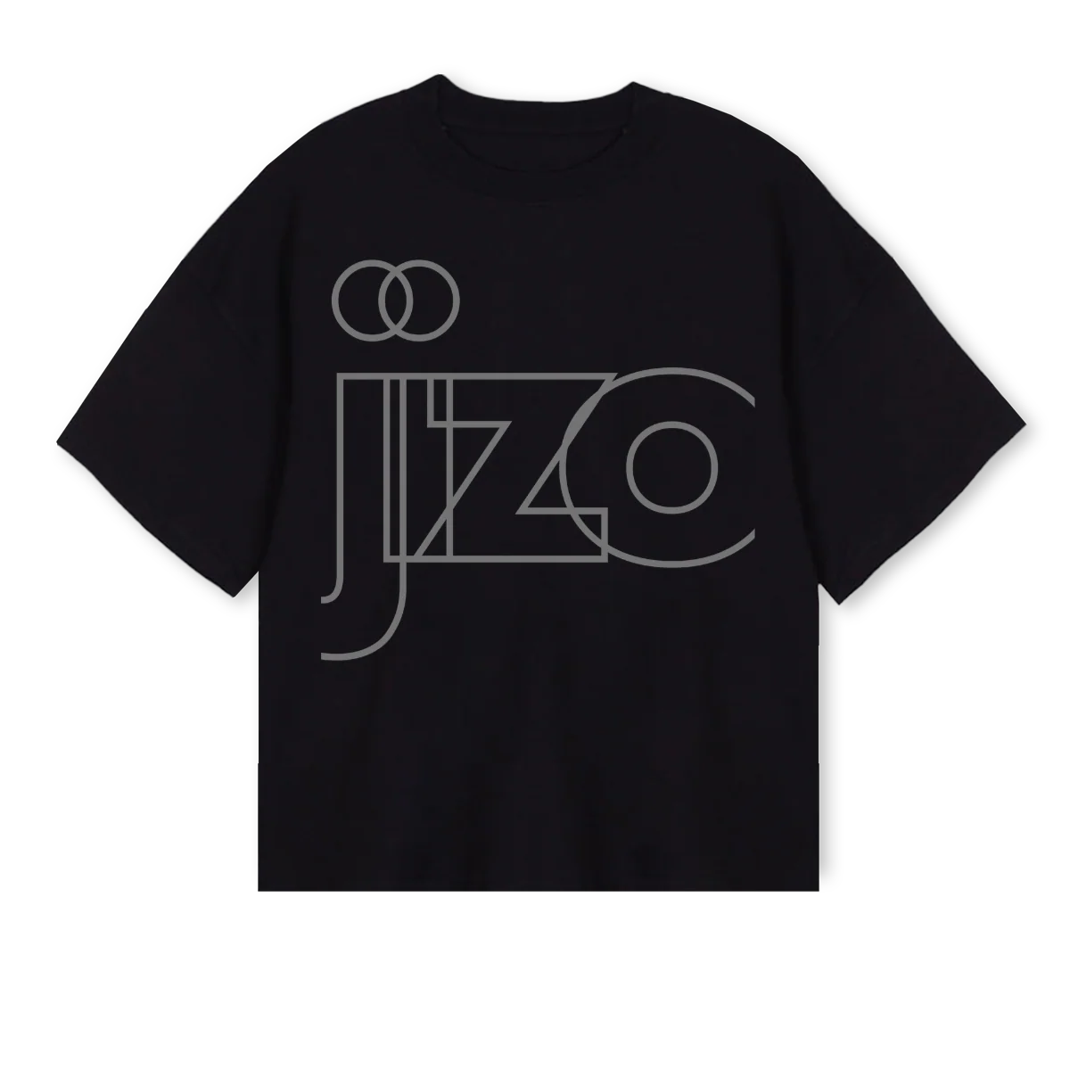 JIZO Black Oversized Boxy Tee.