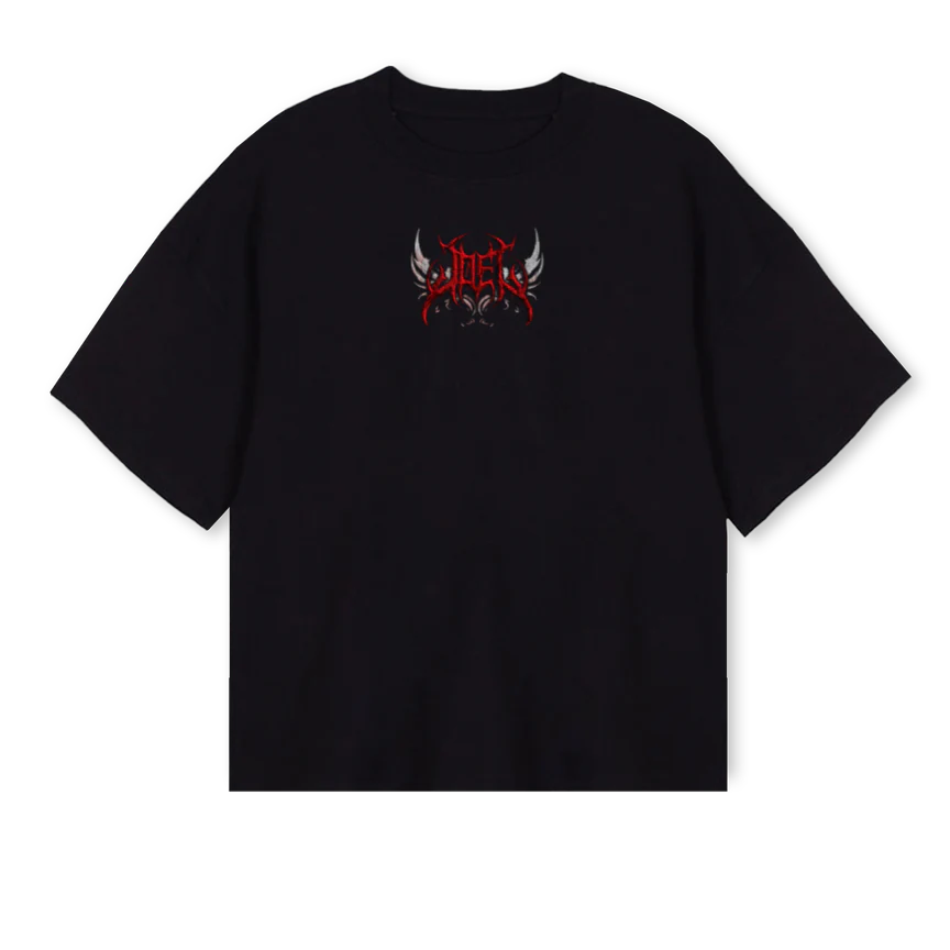 JOEL Black Oversized Boxy Tee.