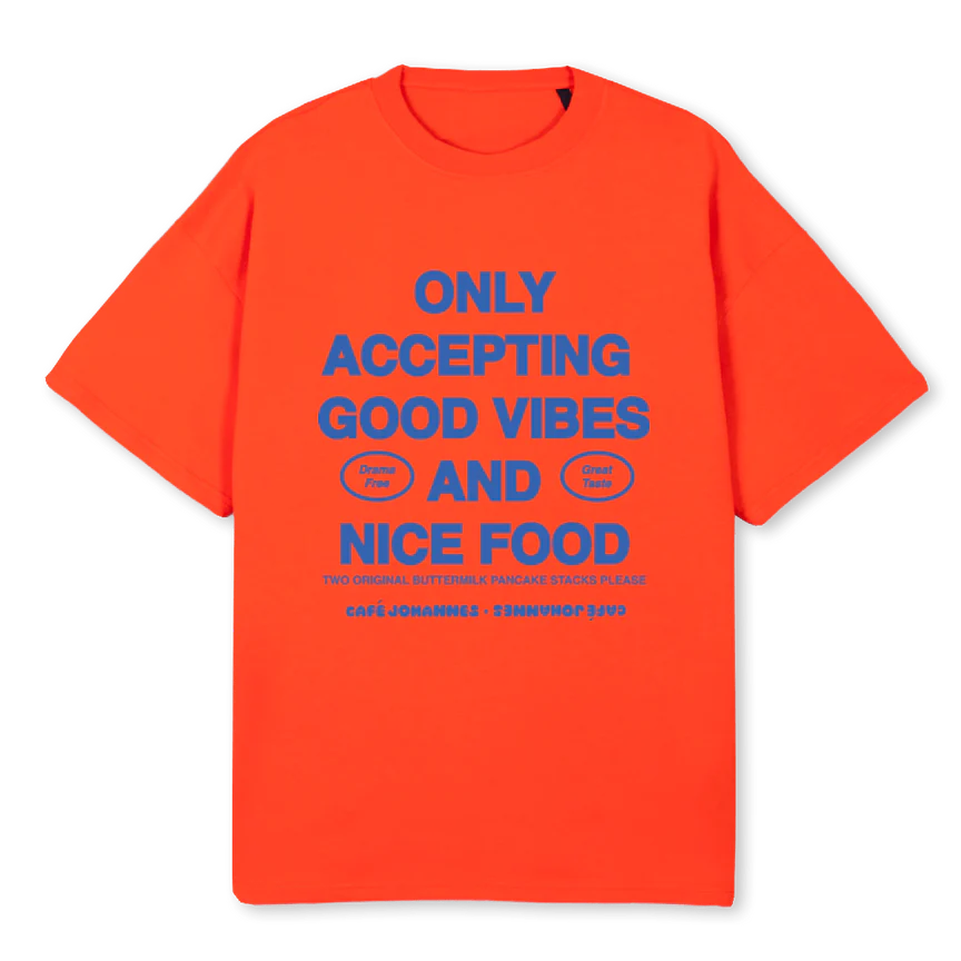 JOHANNES JULY Hot Orange Oversized Tee.