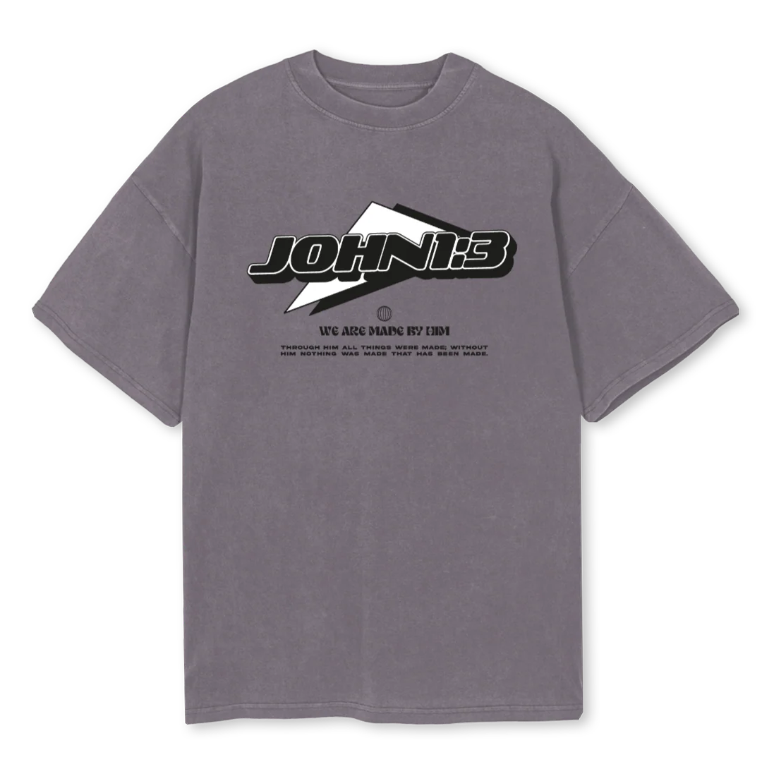 JOHNGREYTSHIRT Pigment Grey Oversized Tee.