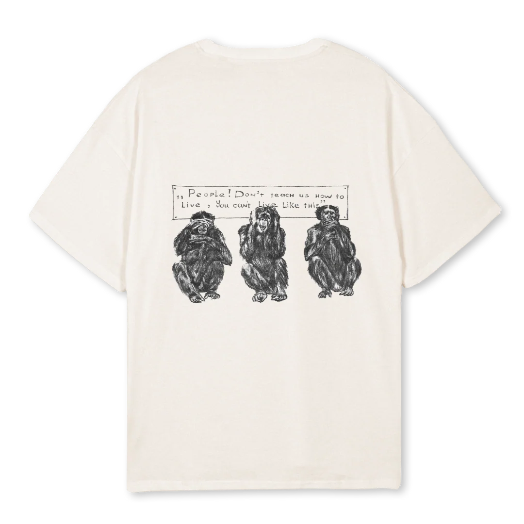 JOKERMONKEYS Vintage White Oversized Tee. - Image 2