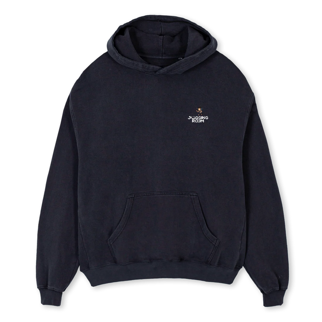 JRHOODIE Vintage Black Oversized Hoodie.