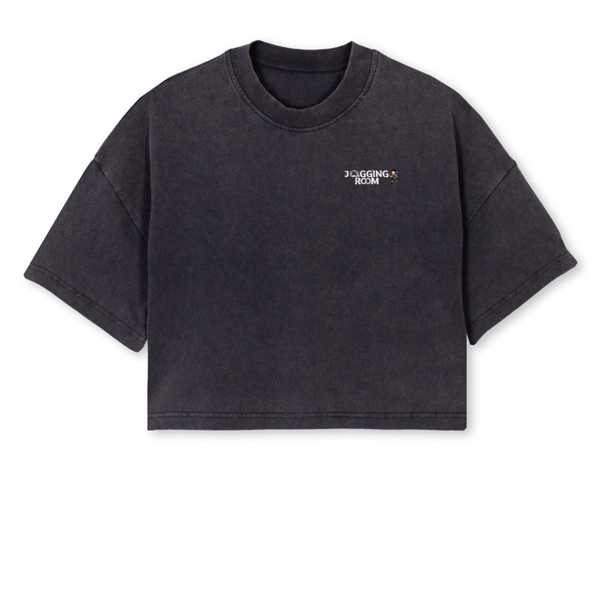 JRNEWCROPB Vintage Black Cropped Oversized Tee.
