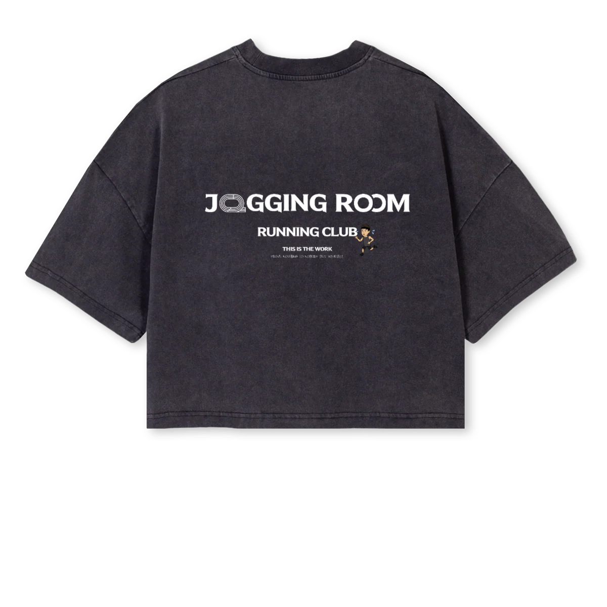 JRNEWCROPB Vintage Black Cropped Oversized Tee. - Image 2