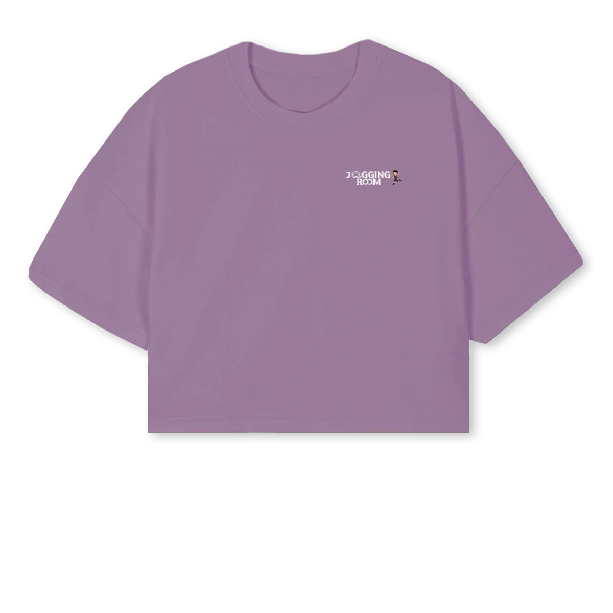 JRNEWCROPPURP Purple Cropped Oversized Tee.
