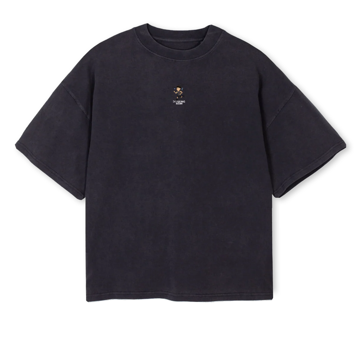 JRRUNCLUB Vintage Black Oversized Boxy Tee.