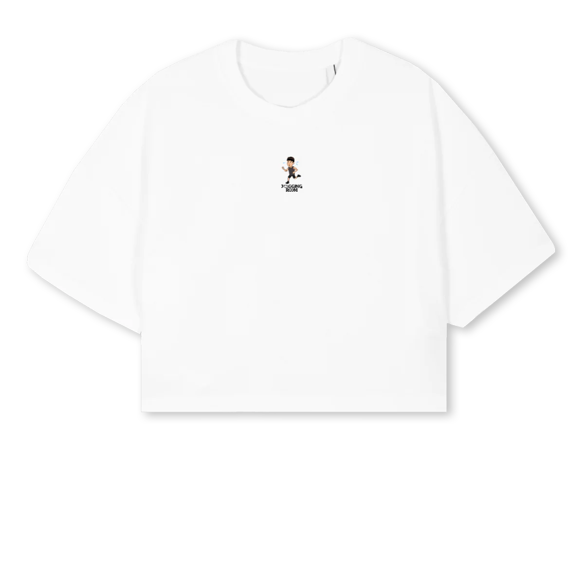 JRRUNCLUBCROPWHITE White Cropped Oversized Tee.