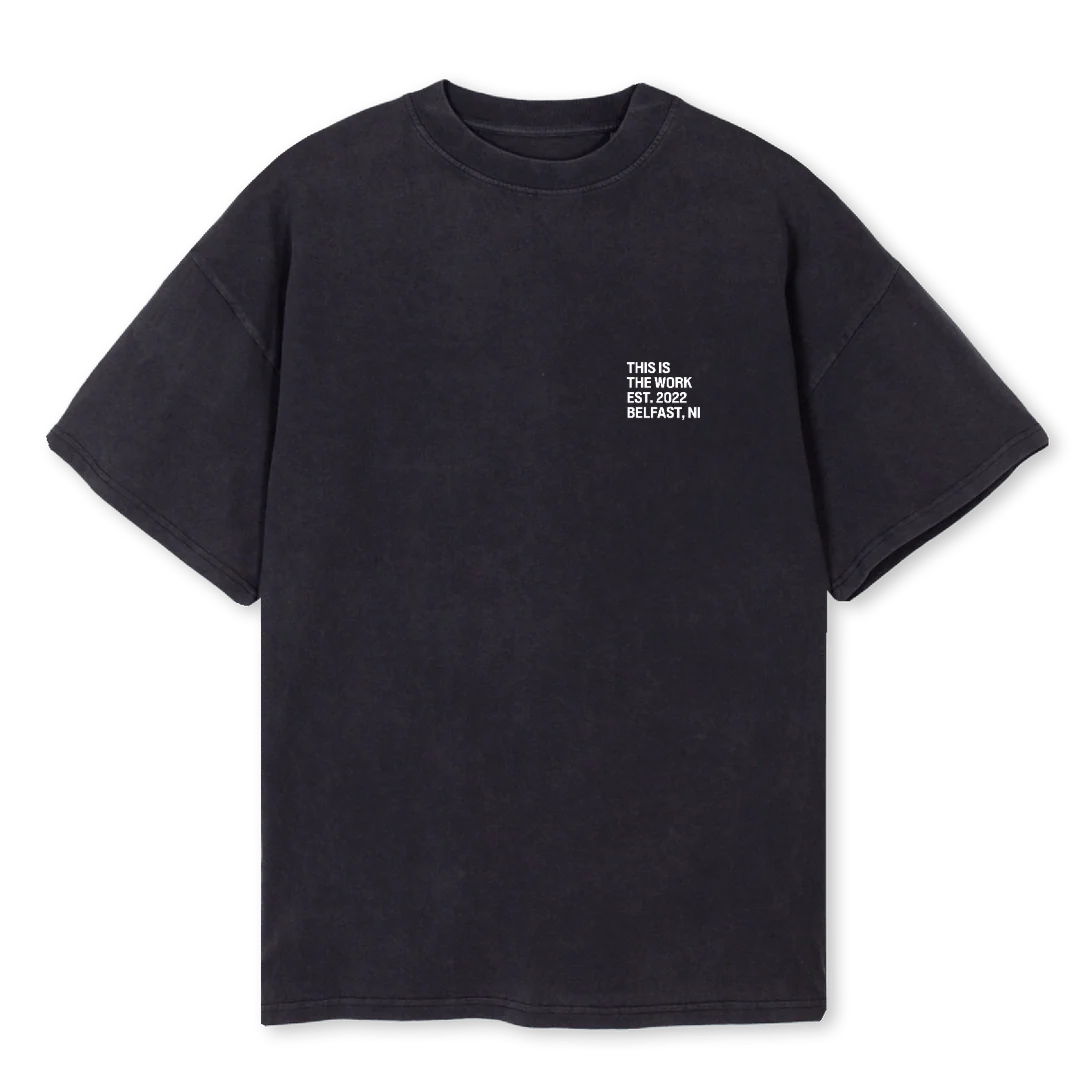 JRTHISIS Vintage Black Oversized Tee.