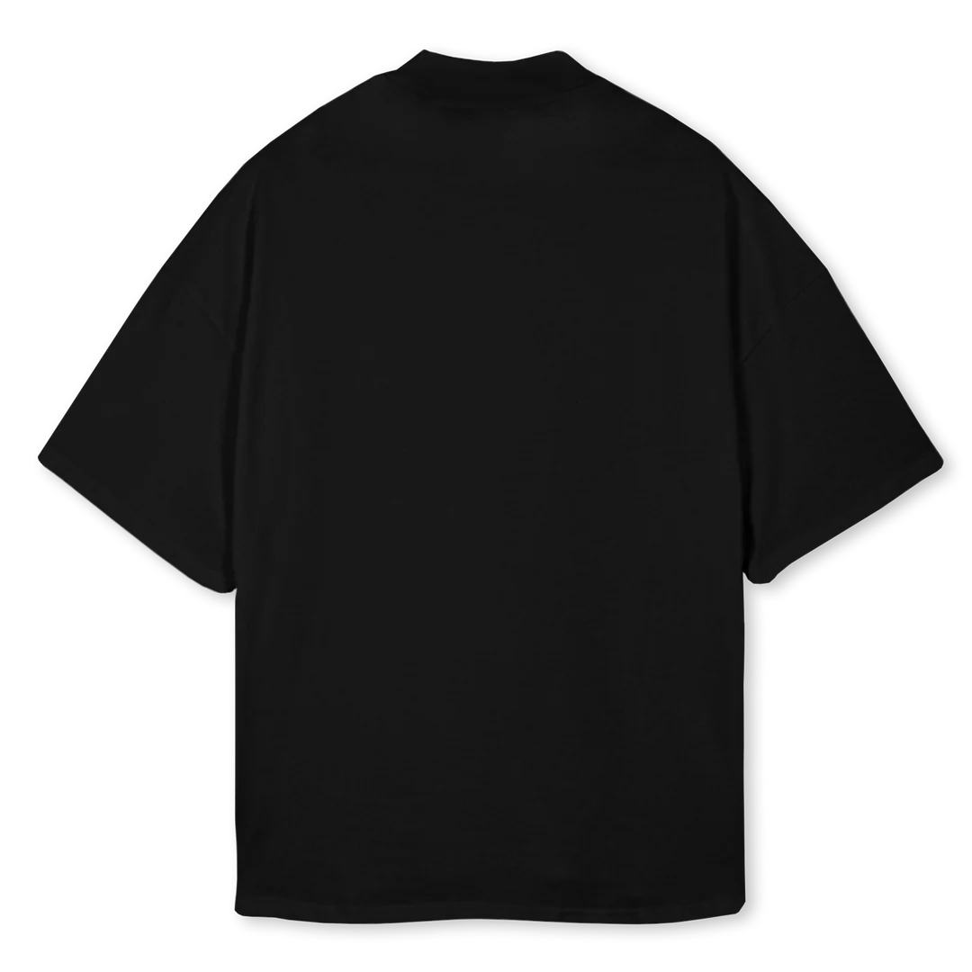 JS BASIC T Black Oversized Mock Neck Tee. - Image 2