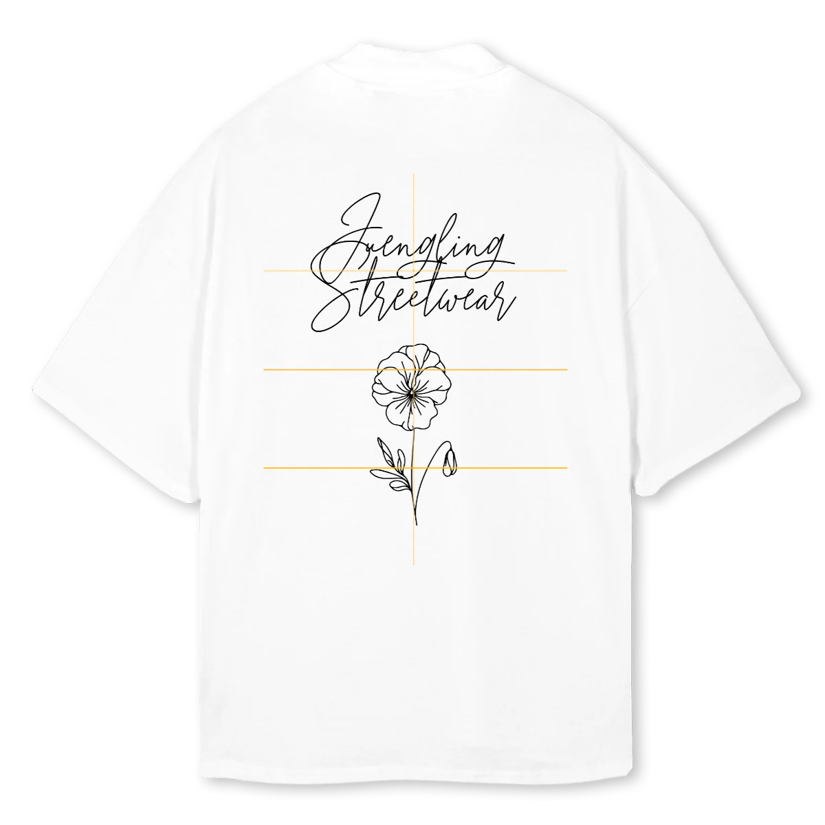 JS WEAR White Oversized Mock Neck Tee. - Image 2