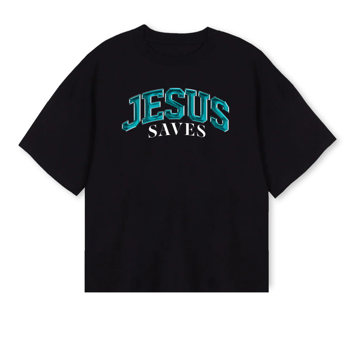 JSBOXTEE Black Oversized Boxy Tee.