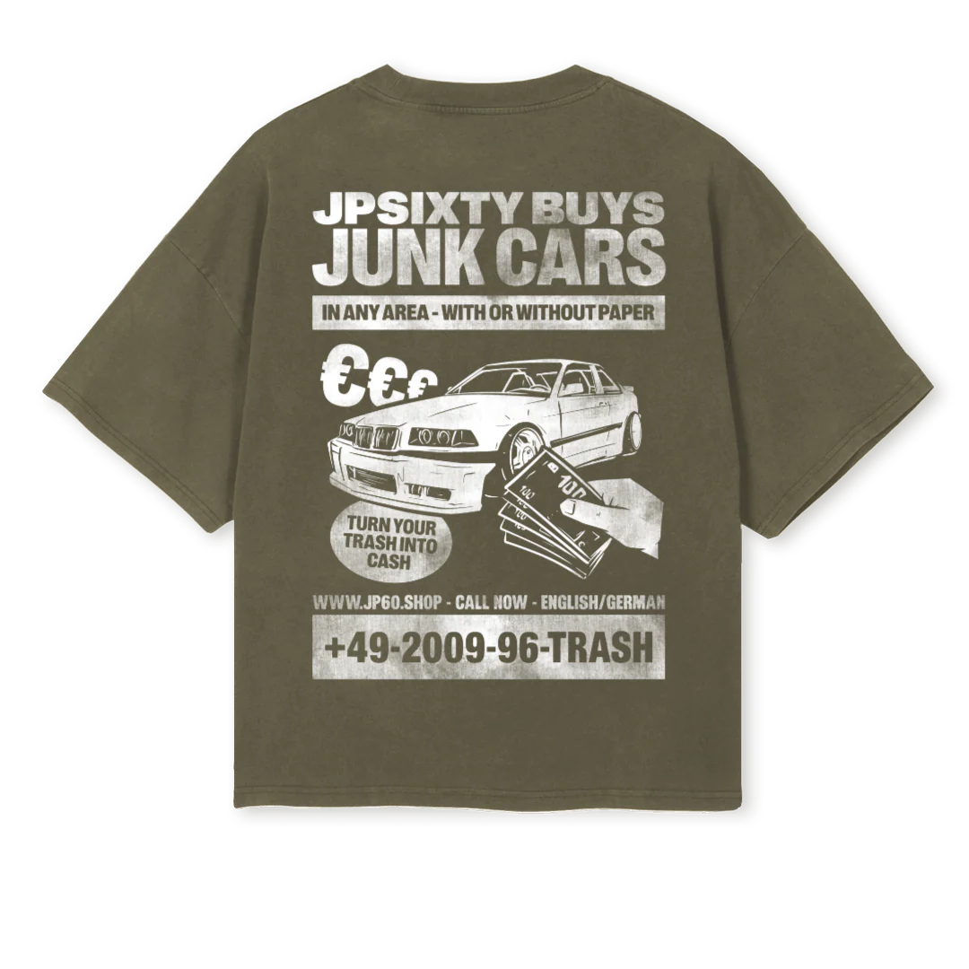 JUNKCARSSHIRT Vintage Olive Oversized Boxy Tee. - Image 2