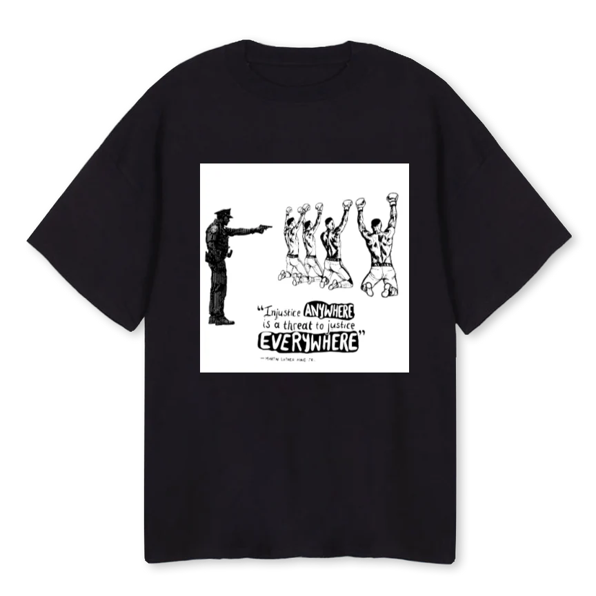 JUSTICE Black Oversized Tee.