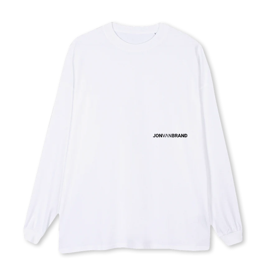 JVBADRESSBACK White Oversized LS Tee.
