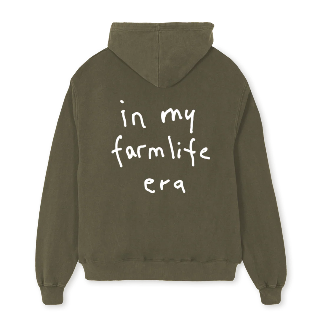 JVBGGFARMLIFEL Vintage Olive Oversized Hoodie. - Image 2