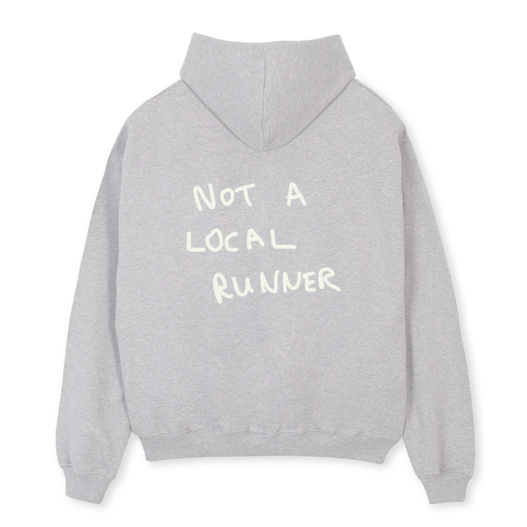 NOTALORUNNERHOODIEBR Light Grey Marl Oversized Hoodie. - Image 2