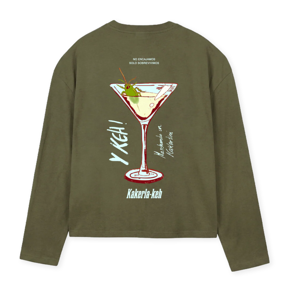 KAKERTINICAMII Vintage Olive Oversized Boxy LS Tee. - Image 2
