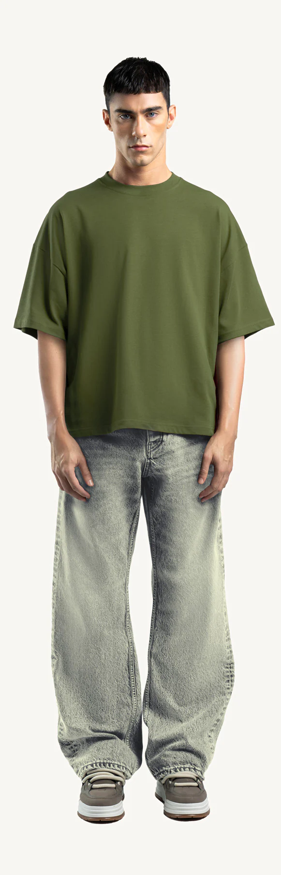 Kaki Oversized Boxy Tee. - Image 2