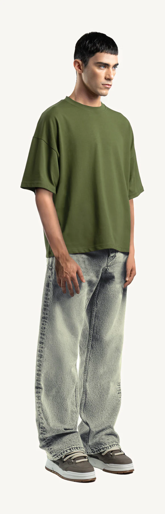 Kaki Oversized Boxy Tee. - Image 3