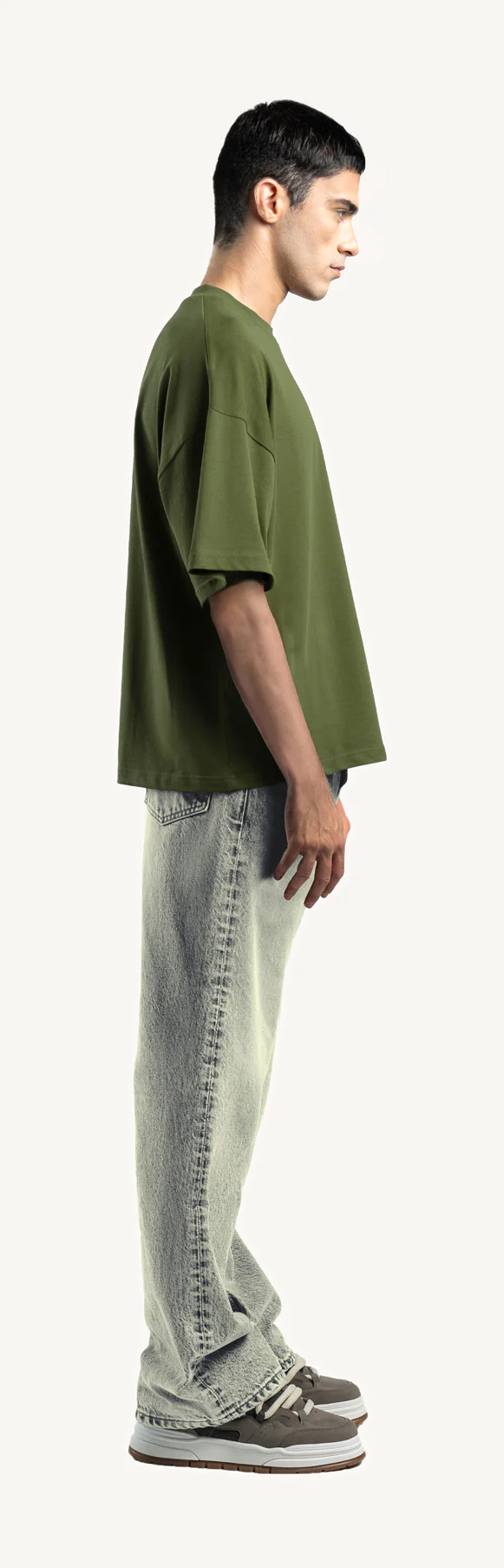 Kaki Oversized Boxy Tee. - Image 4