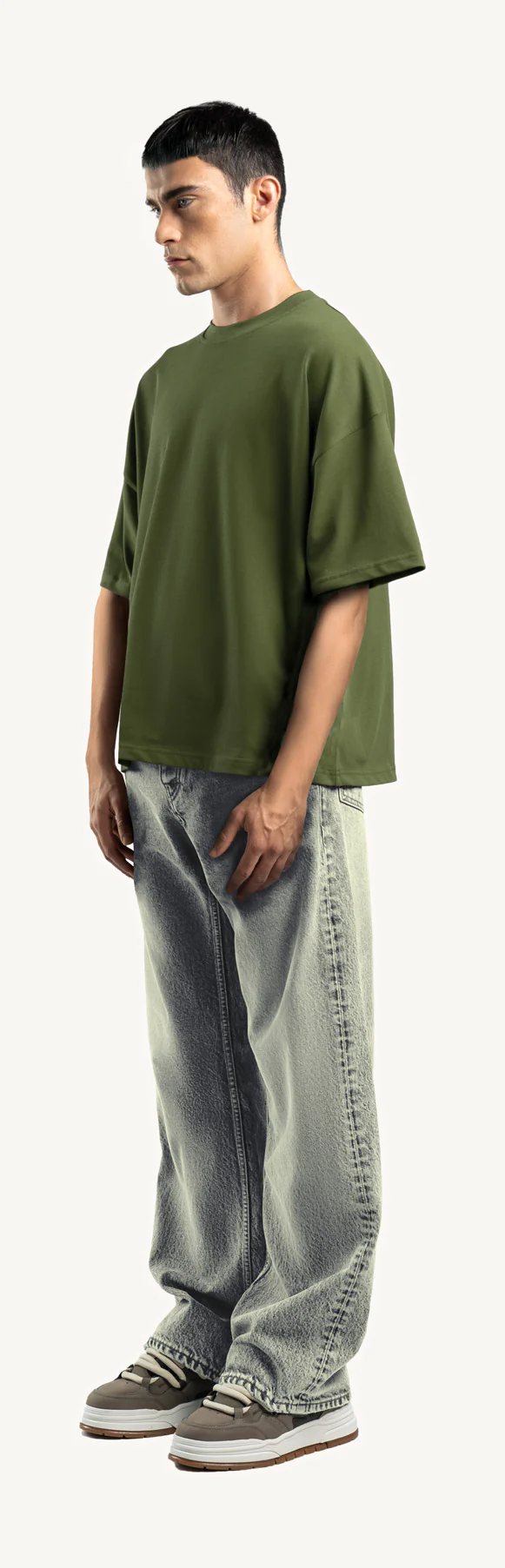 Kaki Oversized Boxy Tee. - Image 9
