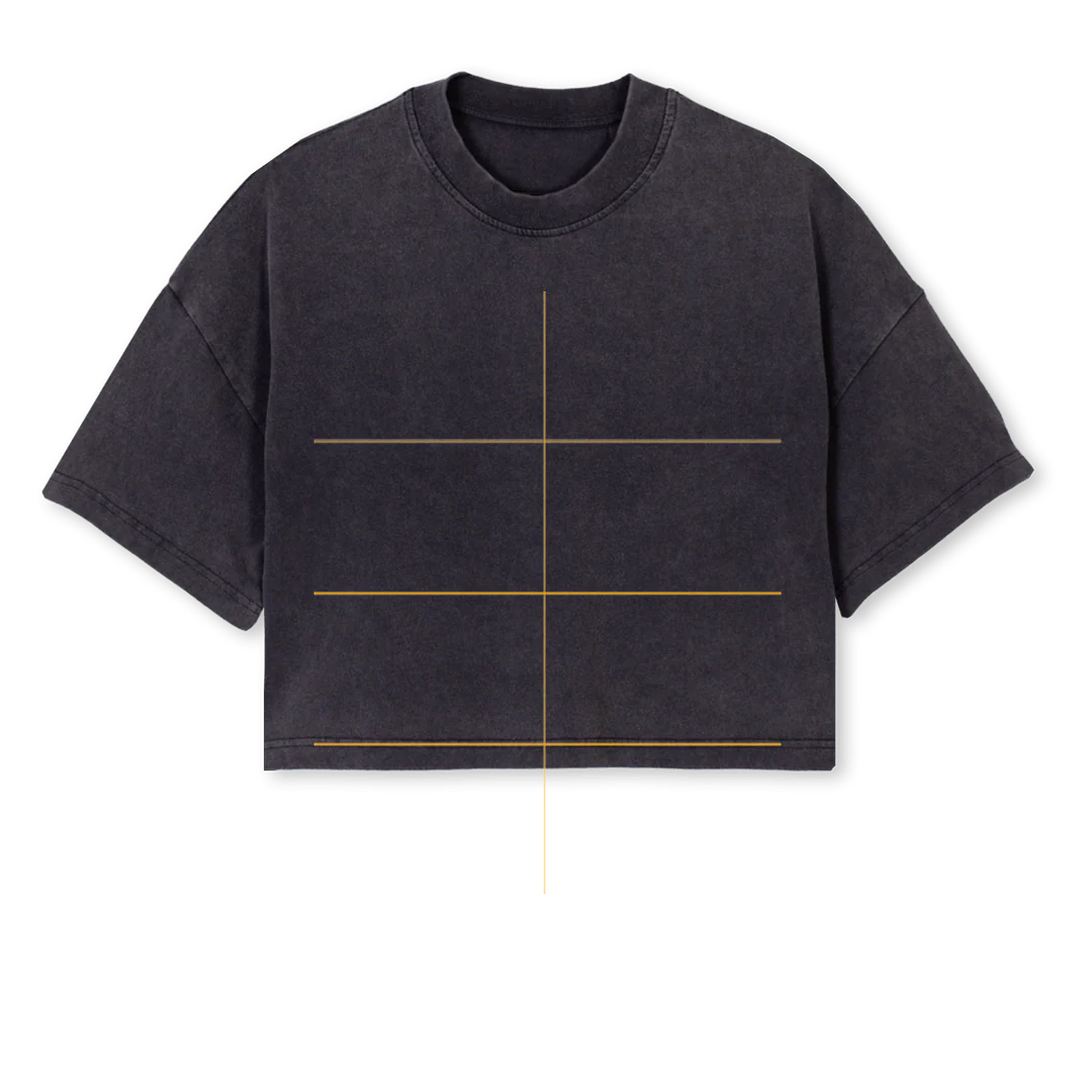 KALAONE CROCTOP Vintage Black Cropped Oversized Tee. - Image 2