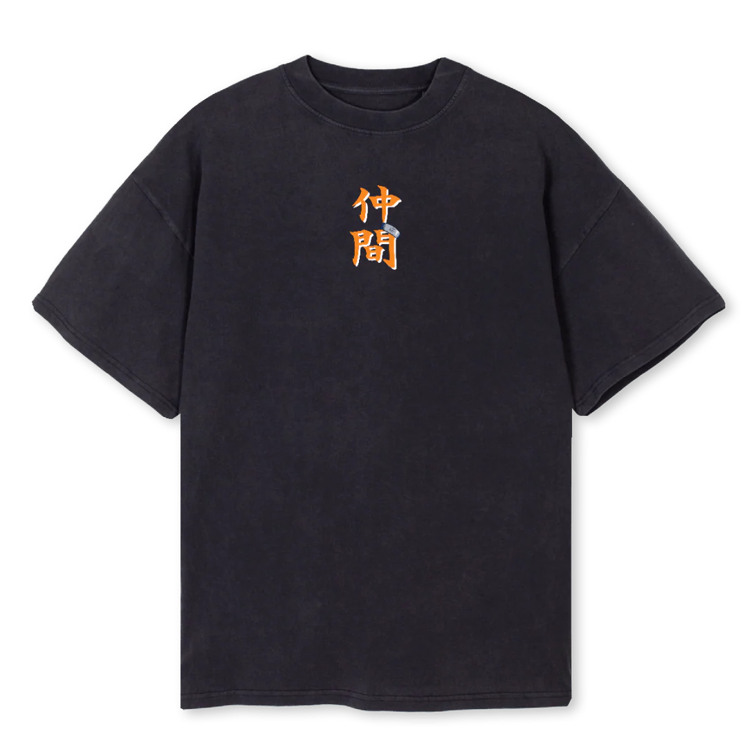 KANJIXHEADBAND Vintage Black Oversized Tee.