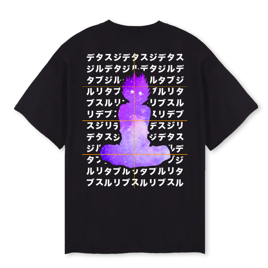 KATAKANAFIREPUPRLE Black Oversized Tee. - Image 2