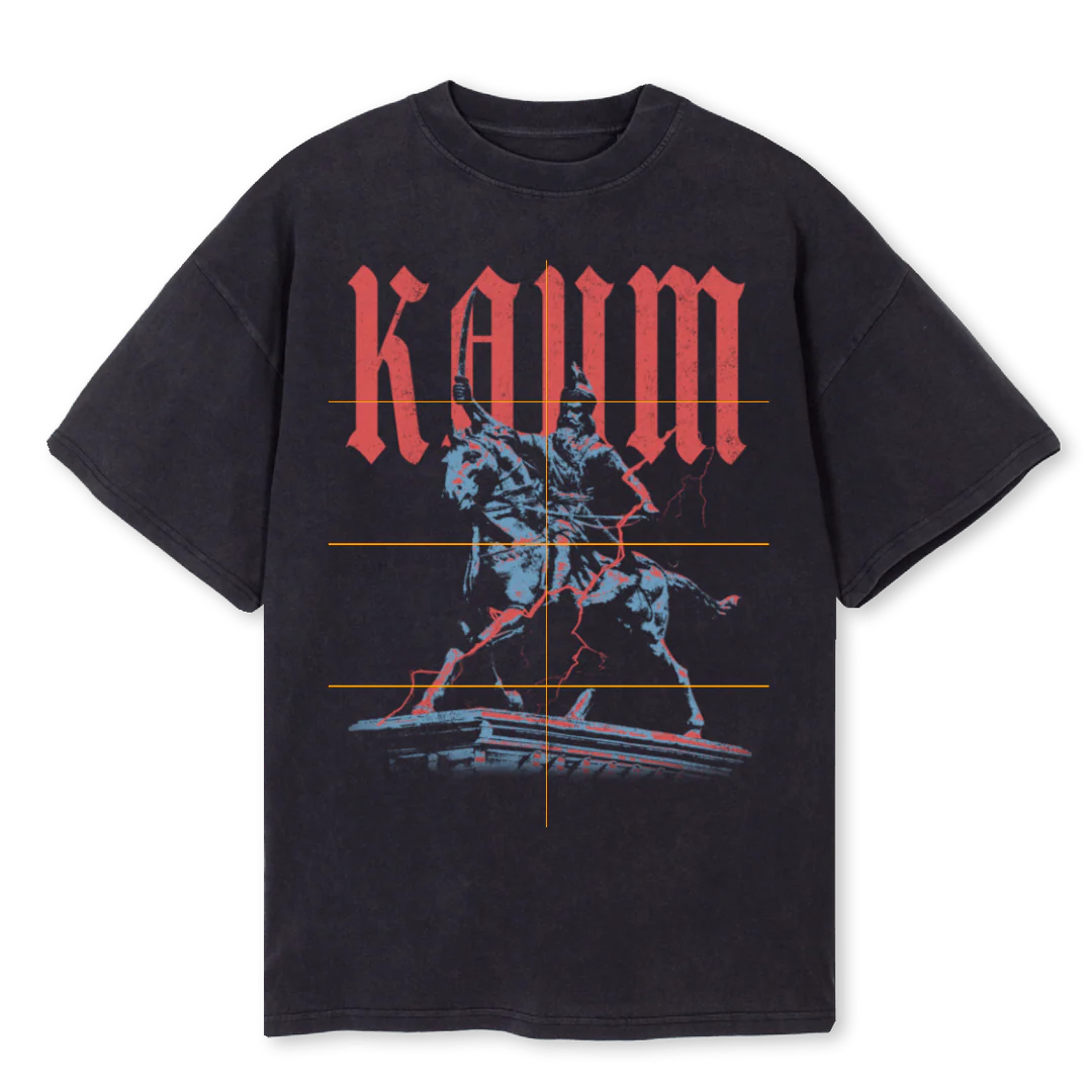 KAUMA Vintage Black Oversized Tee.