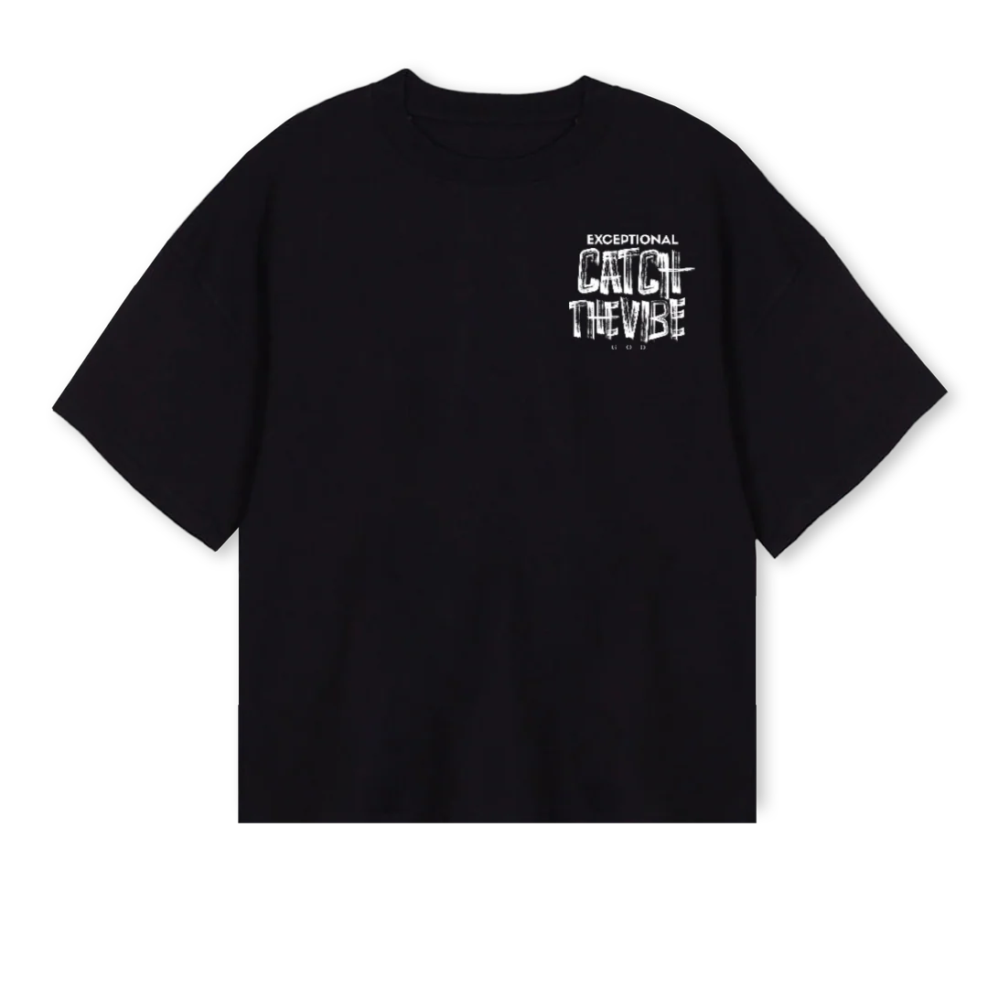 KAYGBLKCTV Black Oversized Boxy Tee.