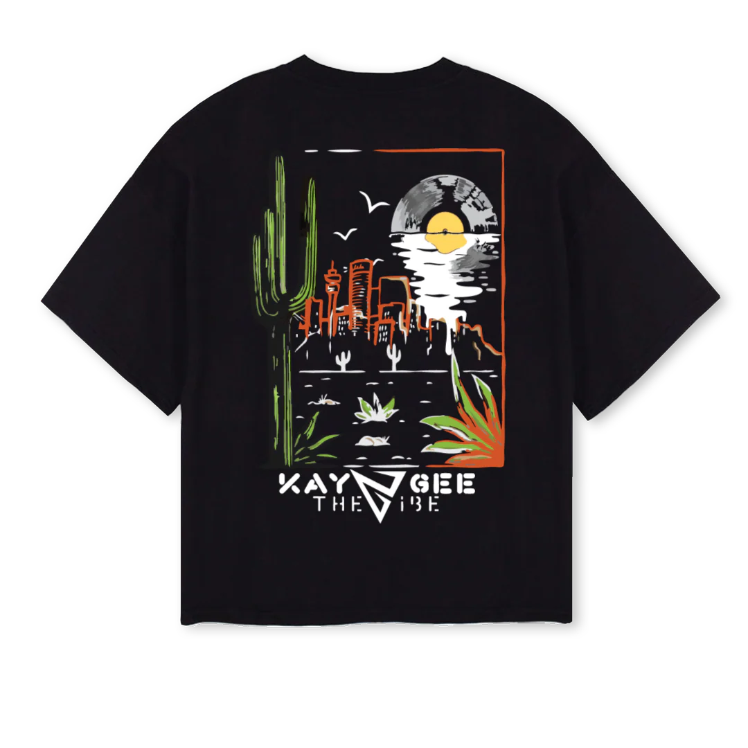 KAYGEETVMEXICOBLK Black Oversized Boxy Tee. - Image 2