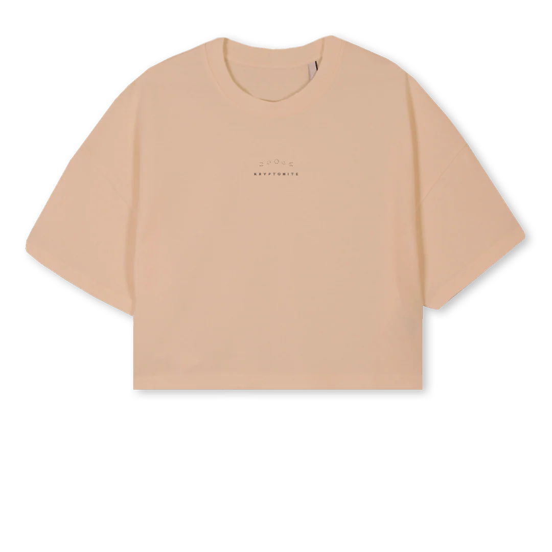 KCD JTCROPC Croissant Cropped Oversized Tee.